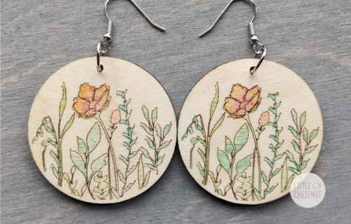 Little Chestnut Earrings Circle Flowers