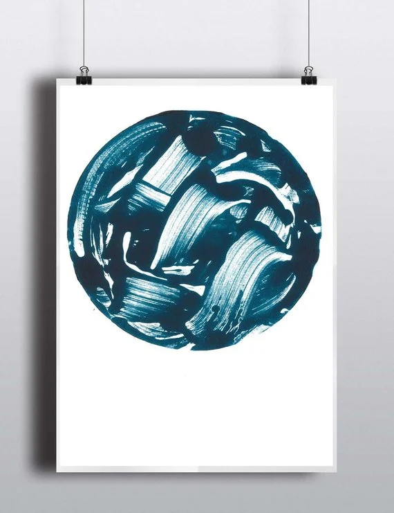 Blue+Mono+Abstract+Strokes+Monotype+Print_+Contemporary+Art+Giclee+Prints_+Giclee+Print_+Minimalist+Print